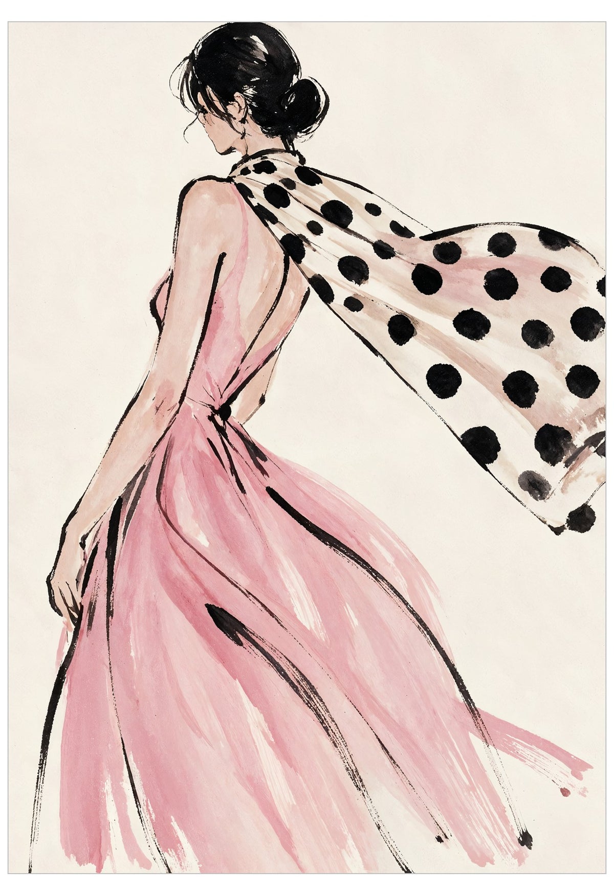 Polka Dot Scarf Poster