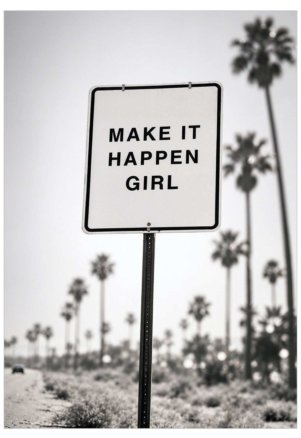 Black and white make it happen girl wall art

