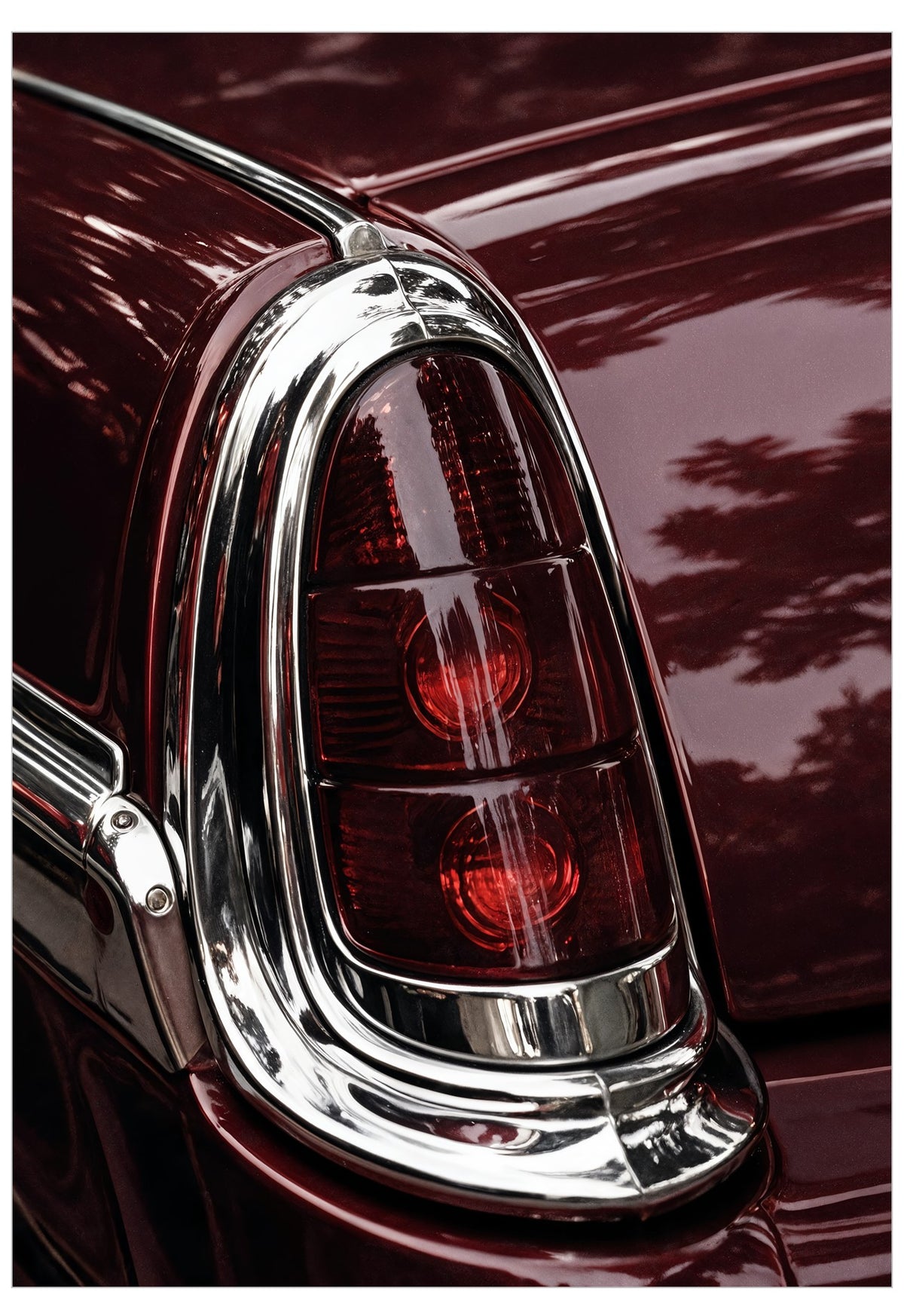 Deep red car poster