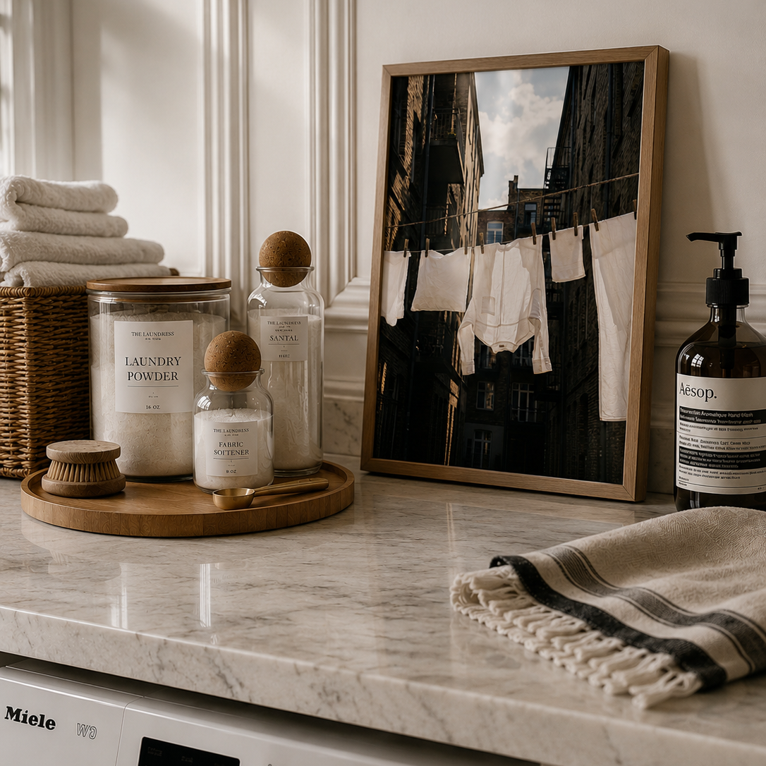 white laundry luxury utility room wall art