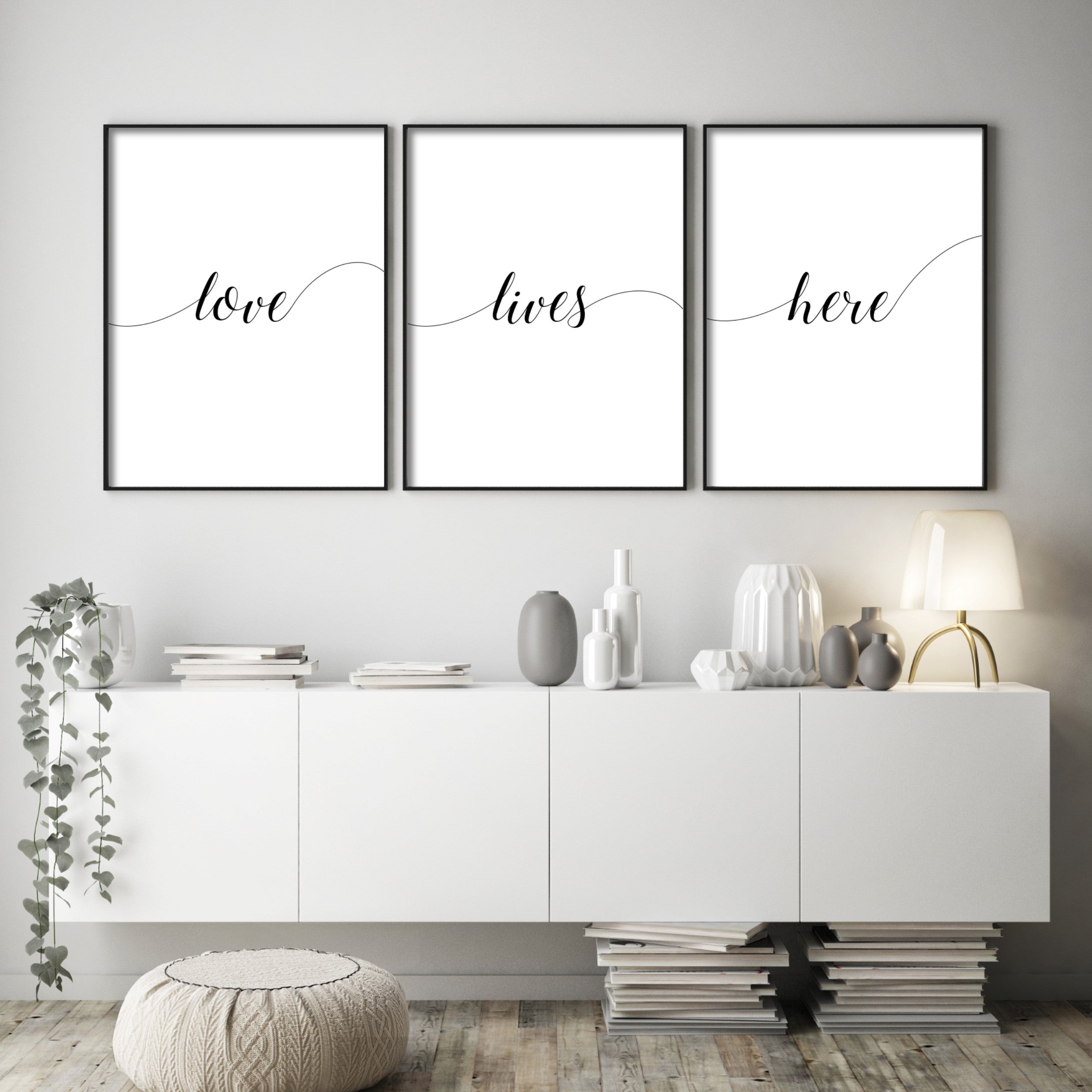Print poster wall art love lives here