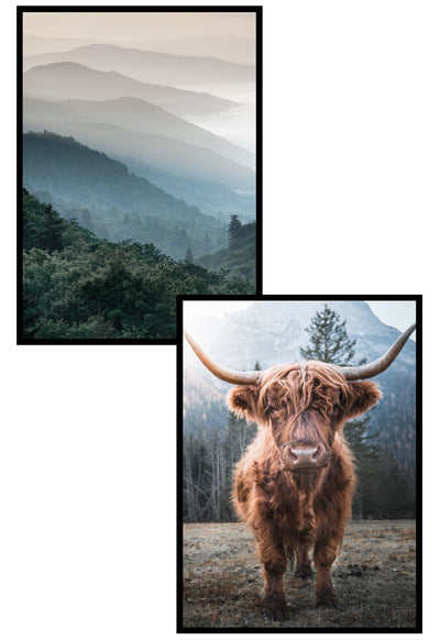 mountain nature wall art print set