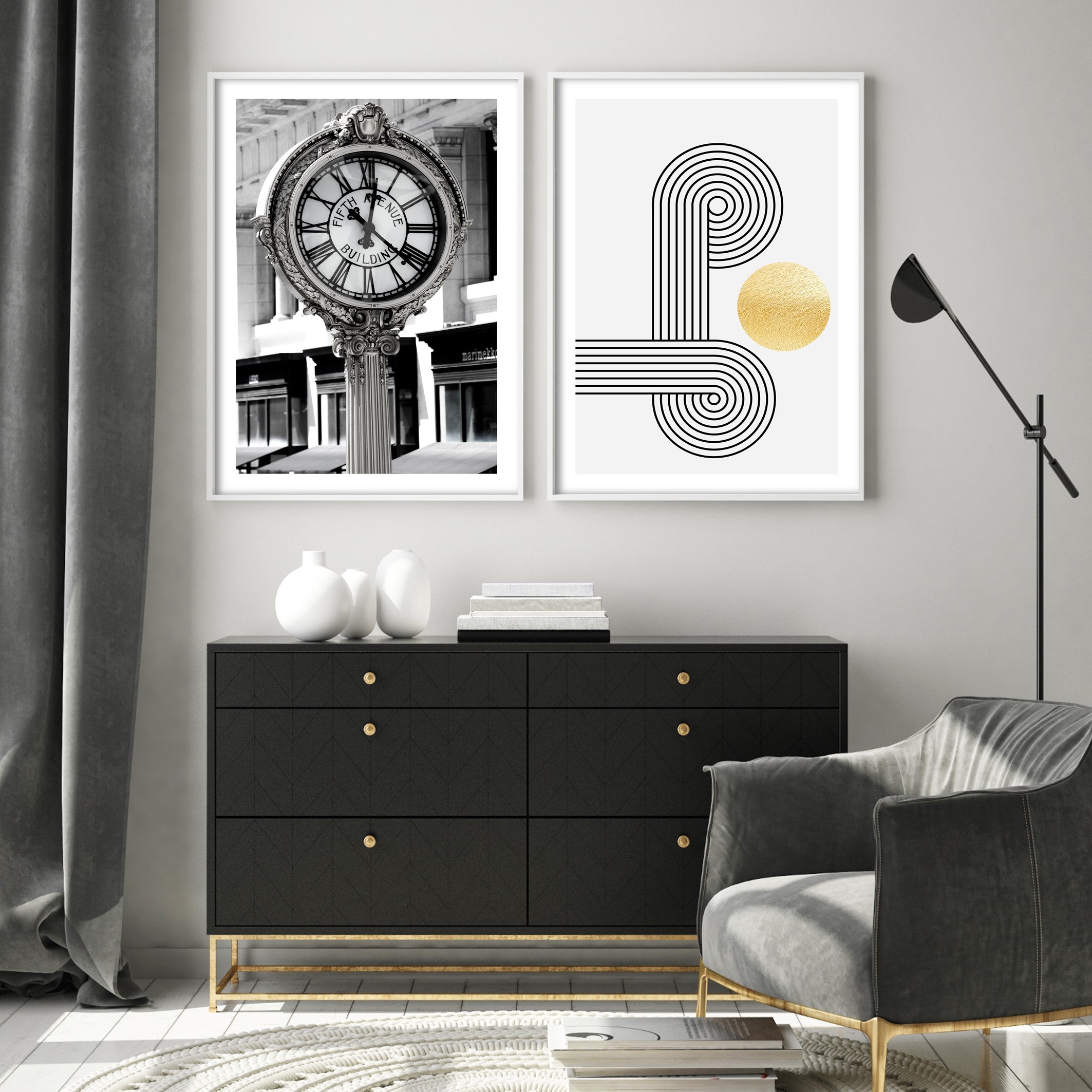 Fifth Avenue Building Clock Poster