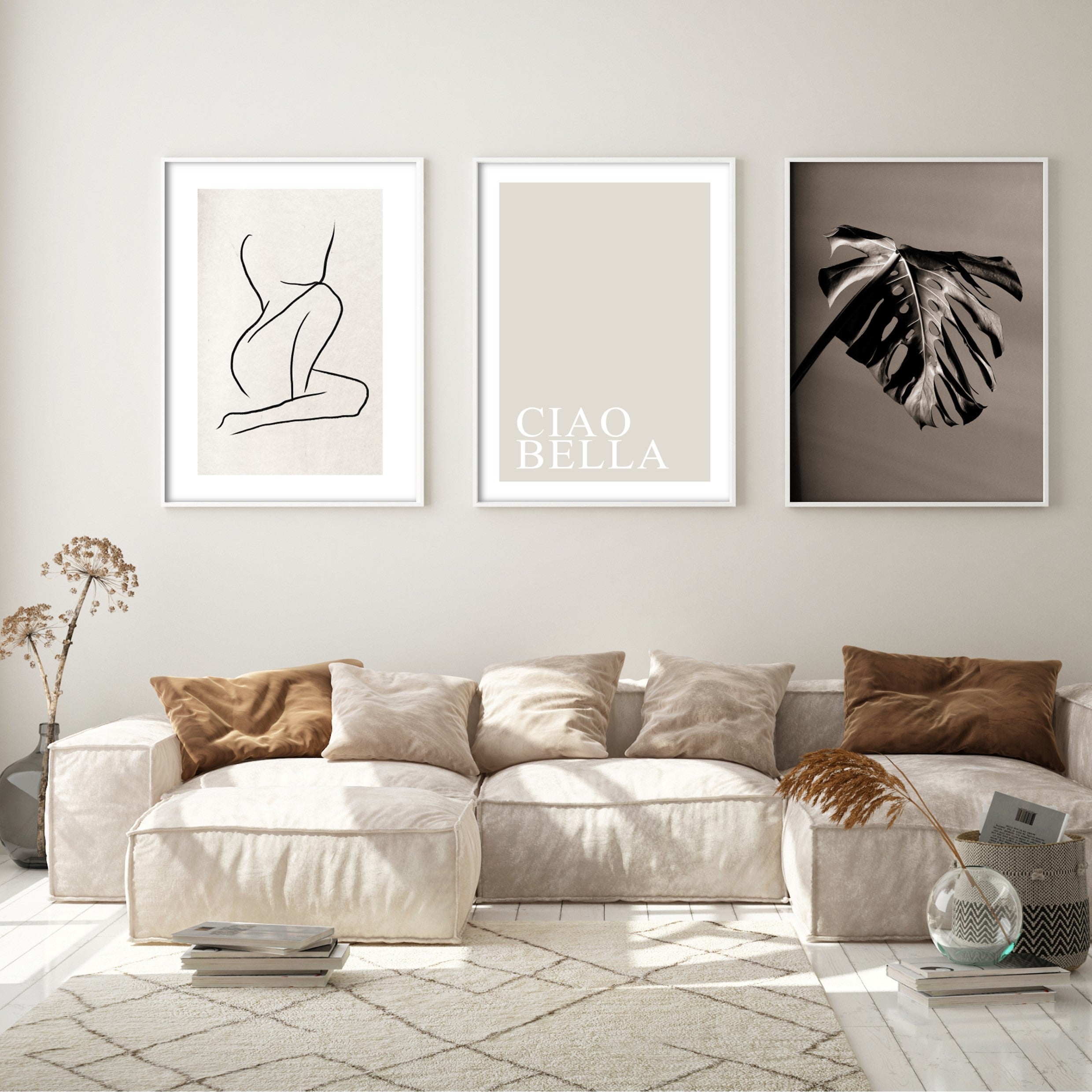 Print poster wall art monstera noir