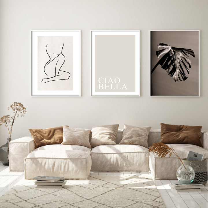 Print poster wall art monstera noir