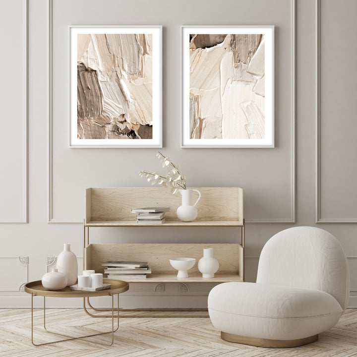 neutral luxury wall prints in modern home