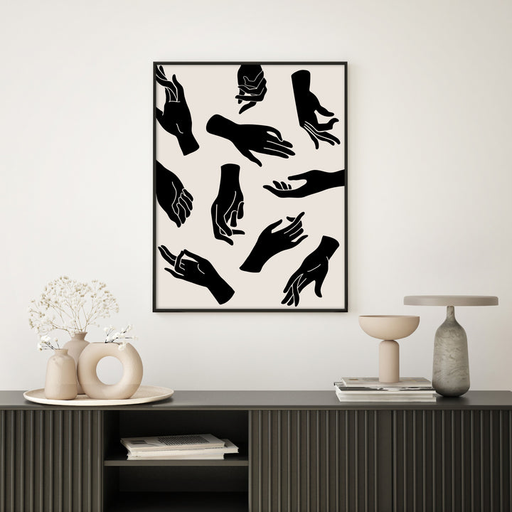 hands pattern wall art