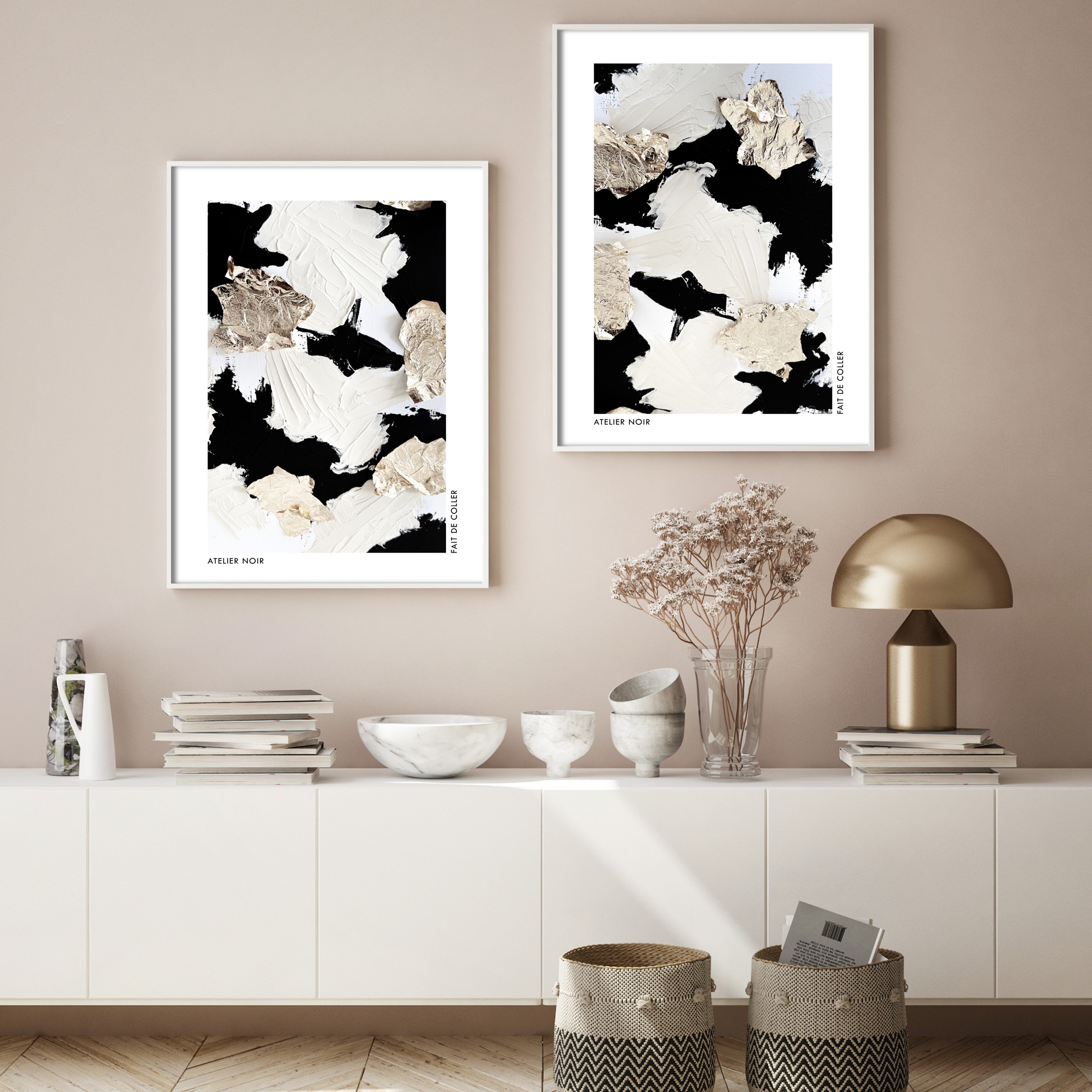 fait de coller luxury gold wall art