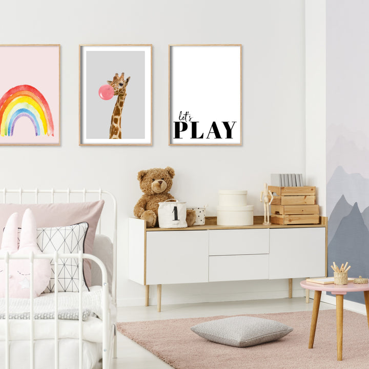 Let's Play fun kids wall art 