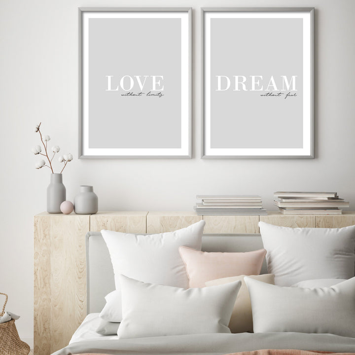 Print poster wall art love without limits set