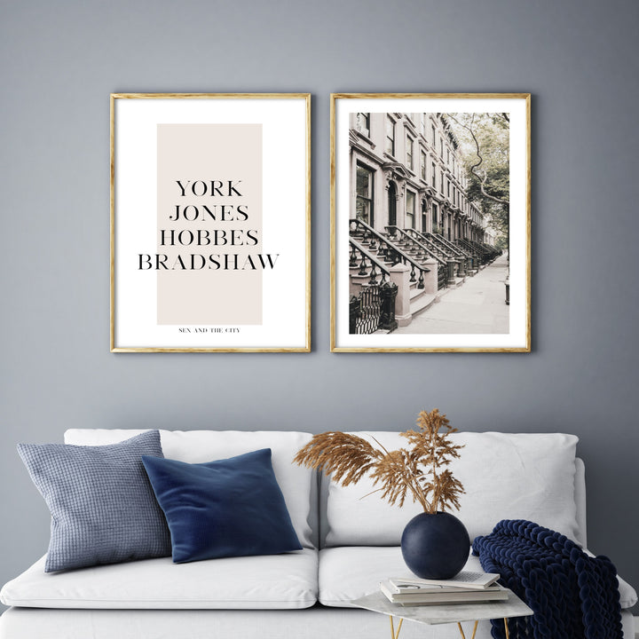 sex and the city poster in modern living room