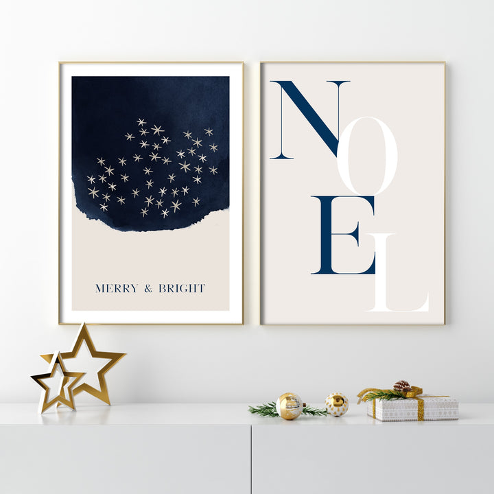 merry and bright print poster