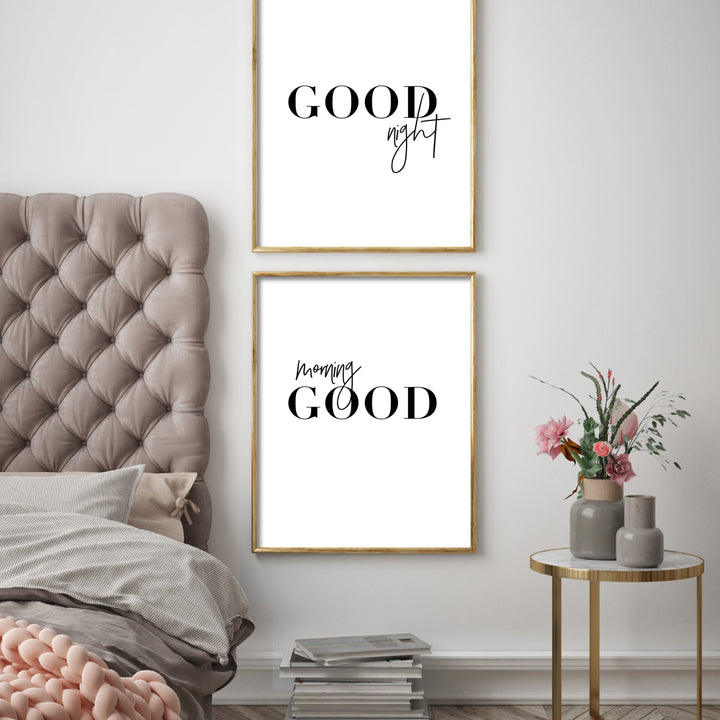 Print poster wall art good night good morning