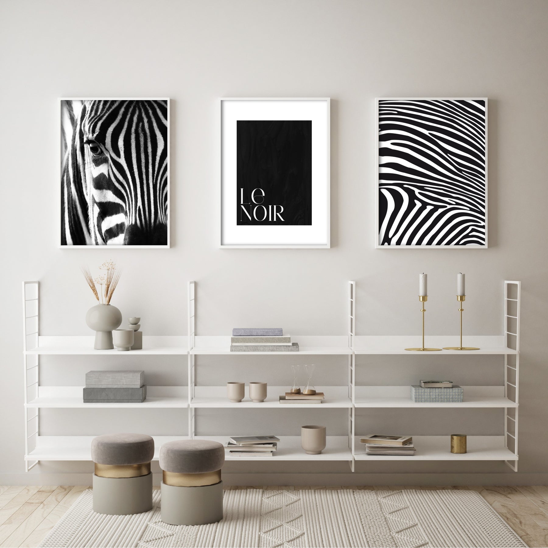 Zebra Pattern Poster | Black And White Illustrated Wall Art – Slay My Print