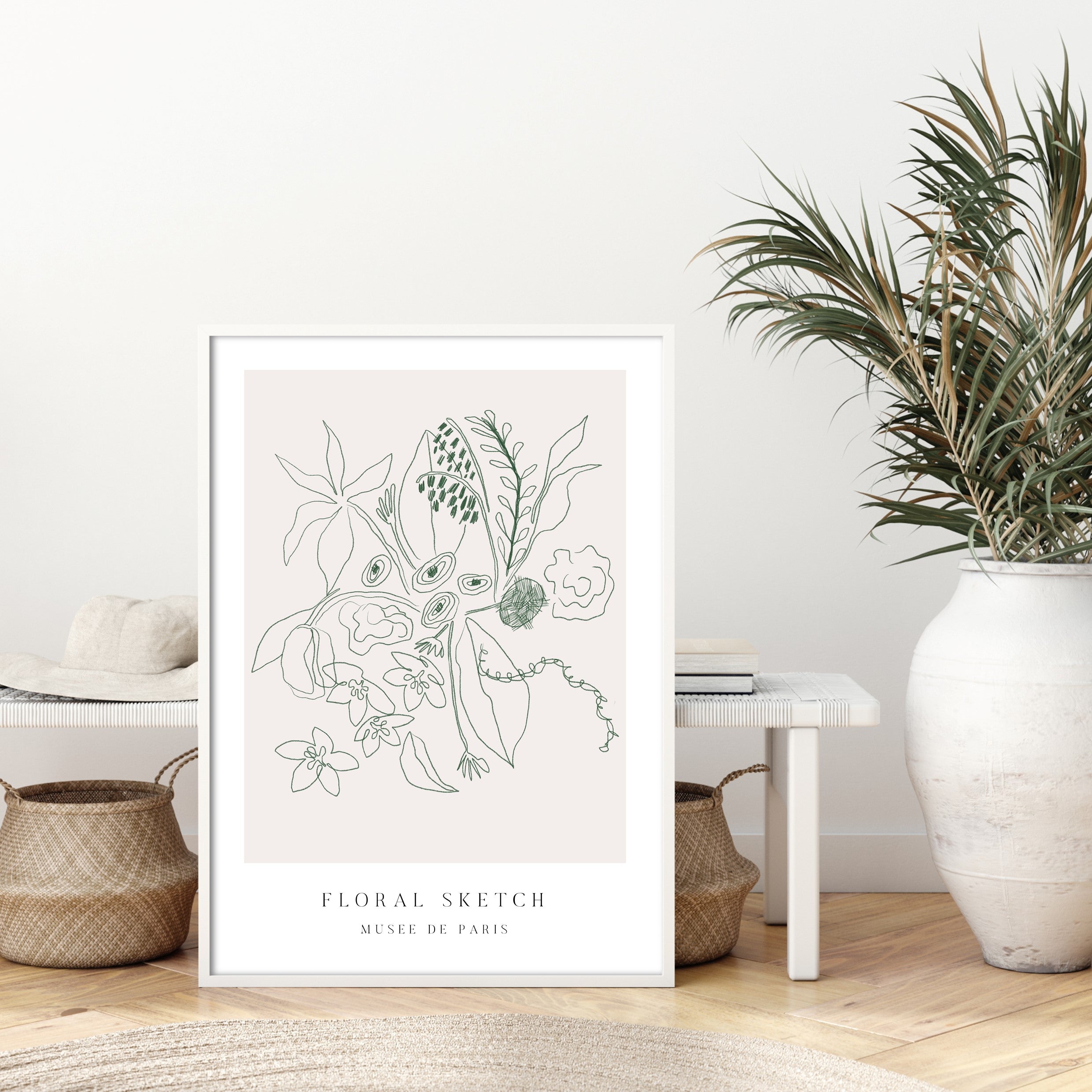 floral sketch wall art