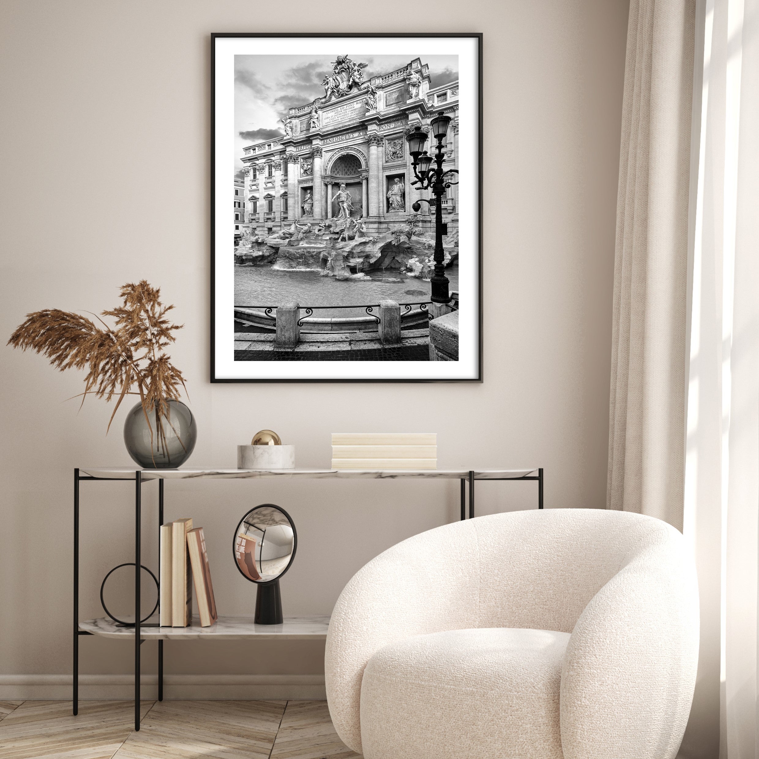 the trevi fountain wall art