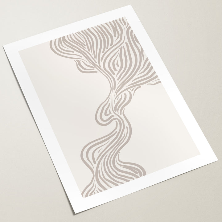 neutral wave lines wall art