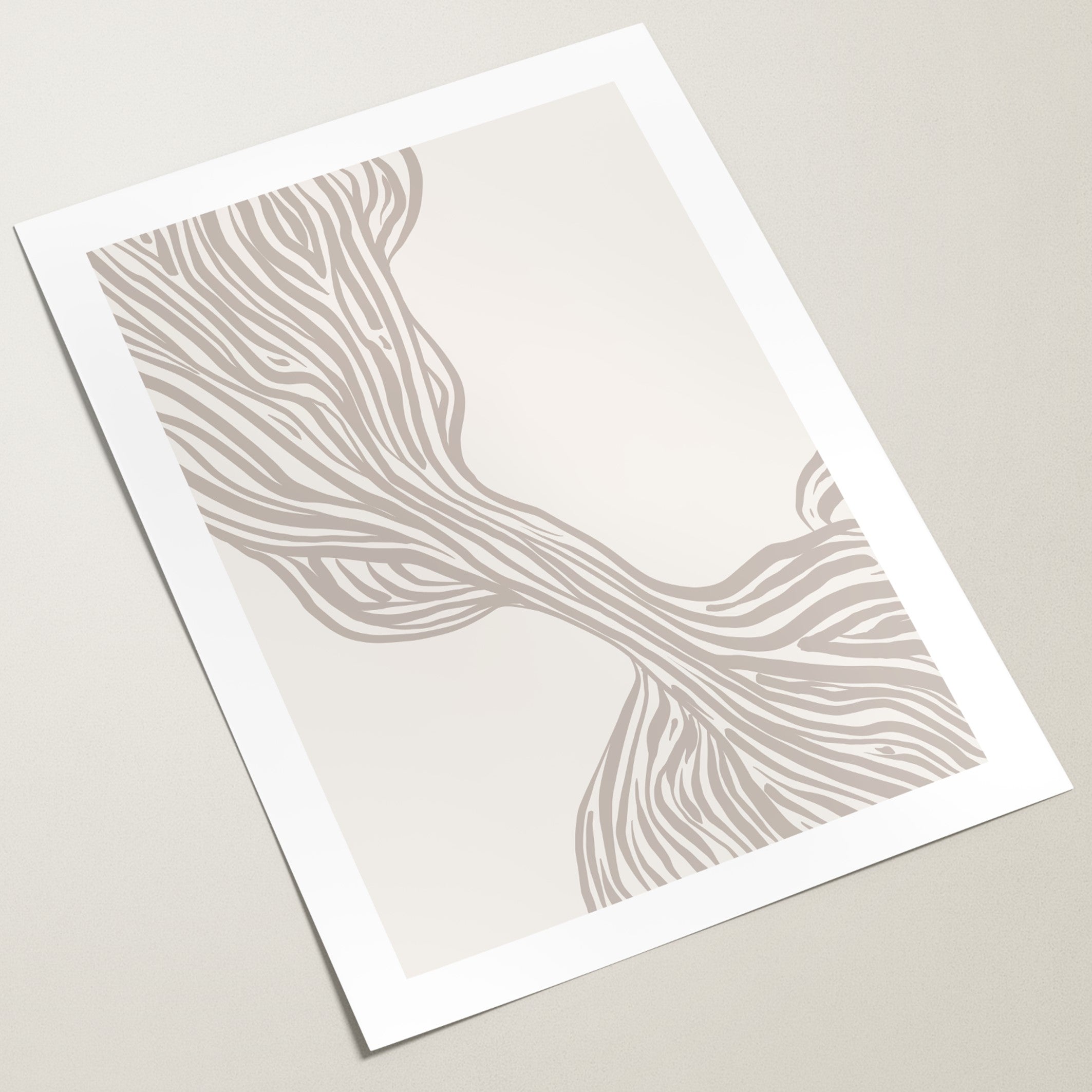 neutral wave lines wall art