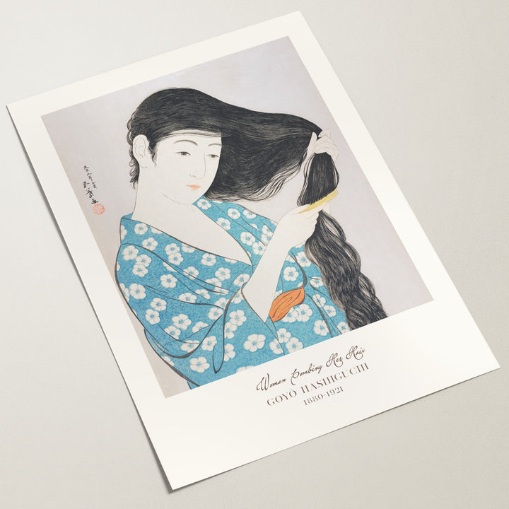 hair comb woman wall art