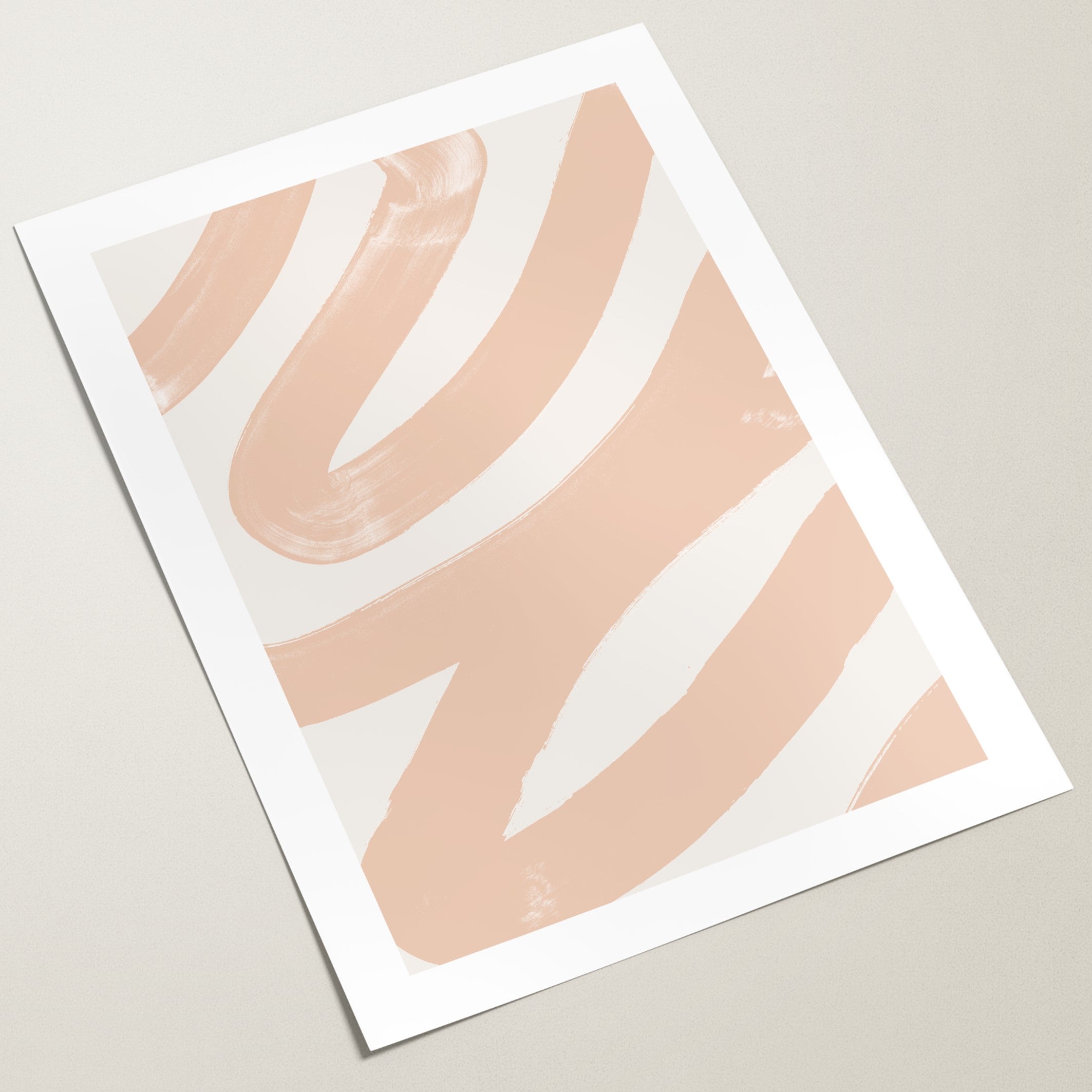 peach curves wall art