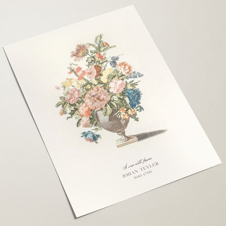 vintage floral arrangement poster