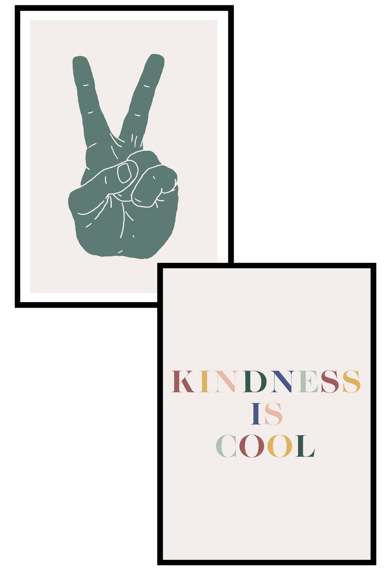 kindness wall art print set