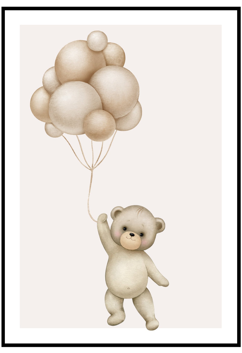 teddy bear balloons wall art