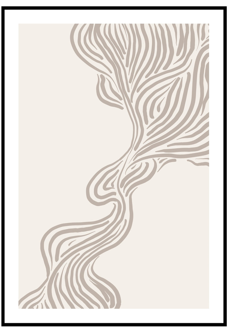 neutral wave lines wall art
