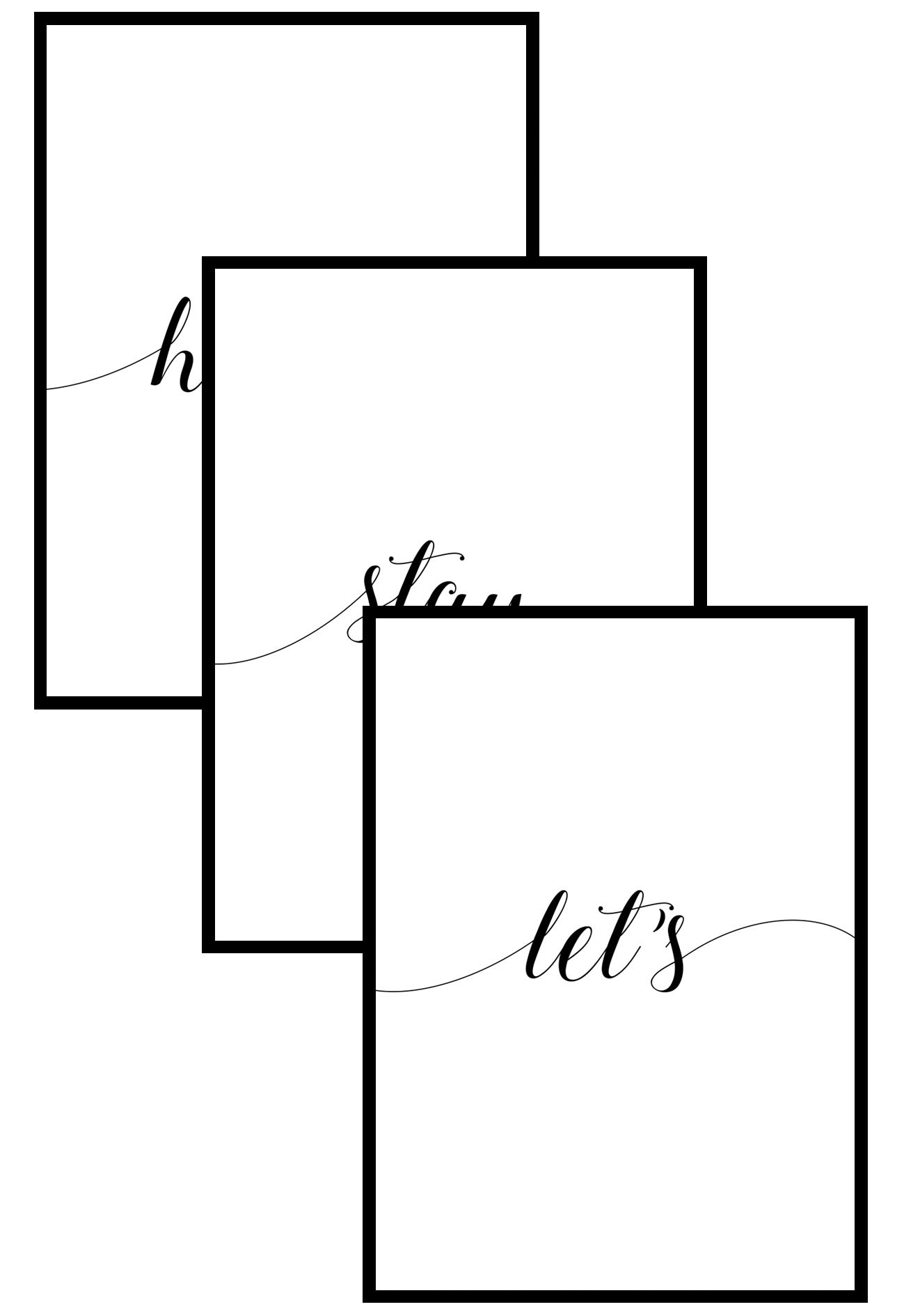 let's stay home wall art print set