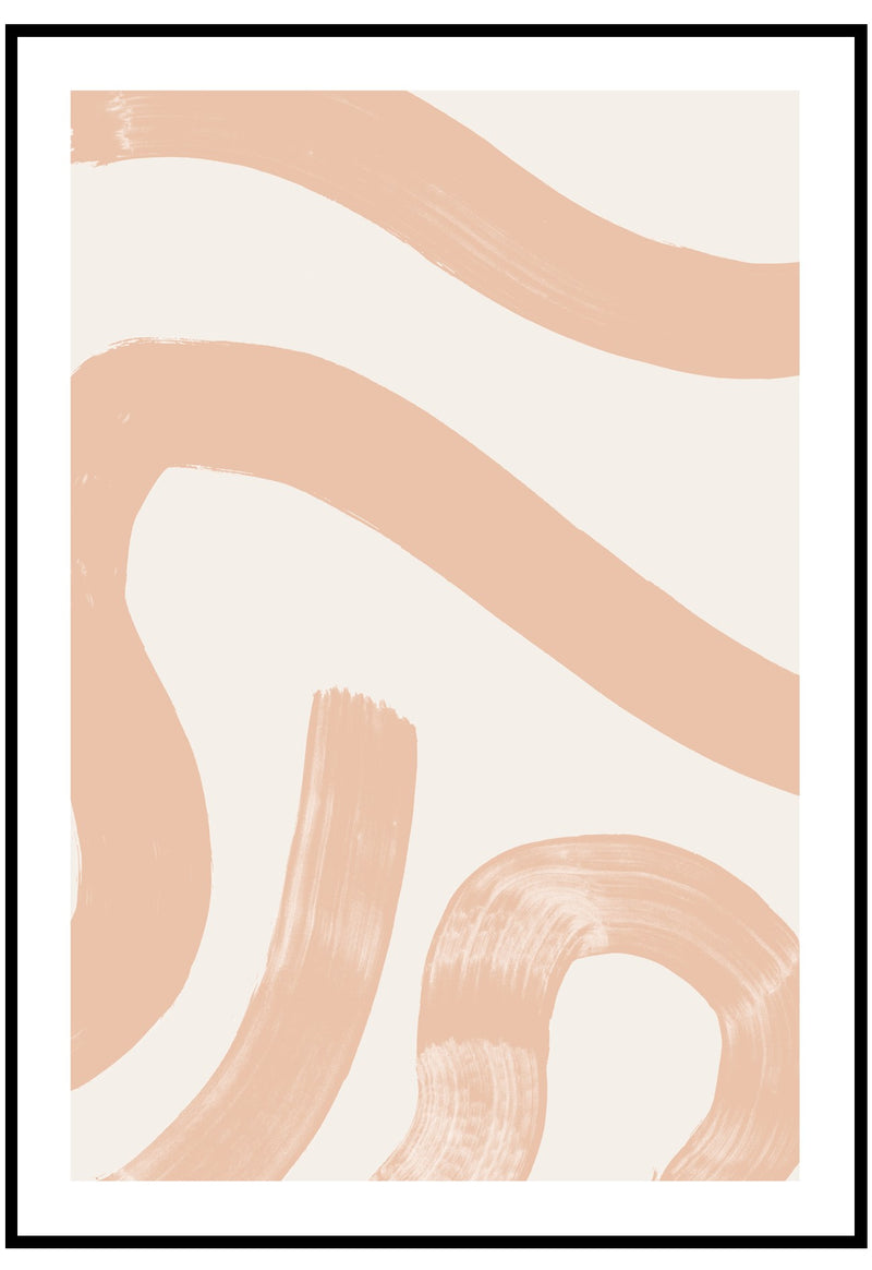 peach curves wall art