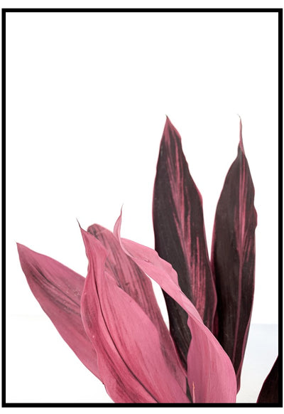 pink leaves on white wall art