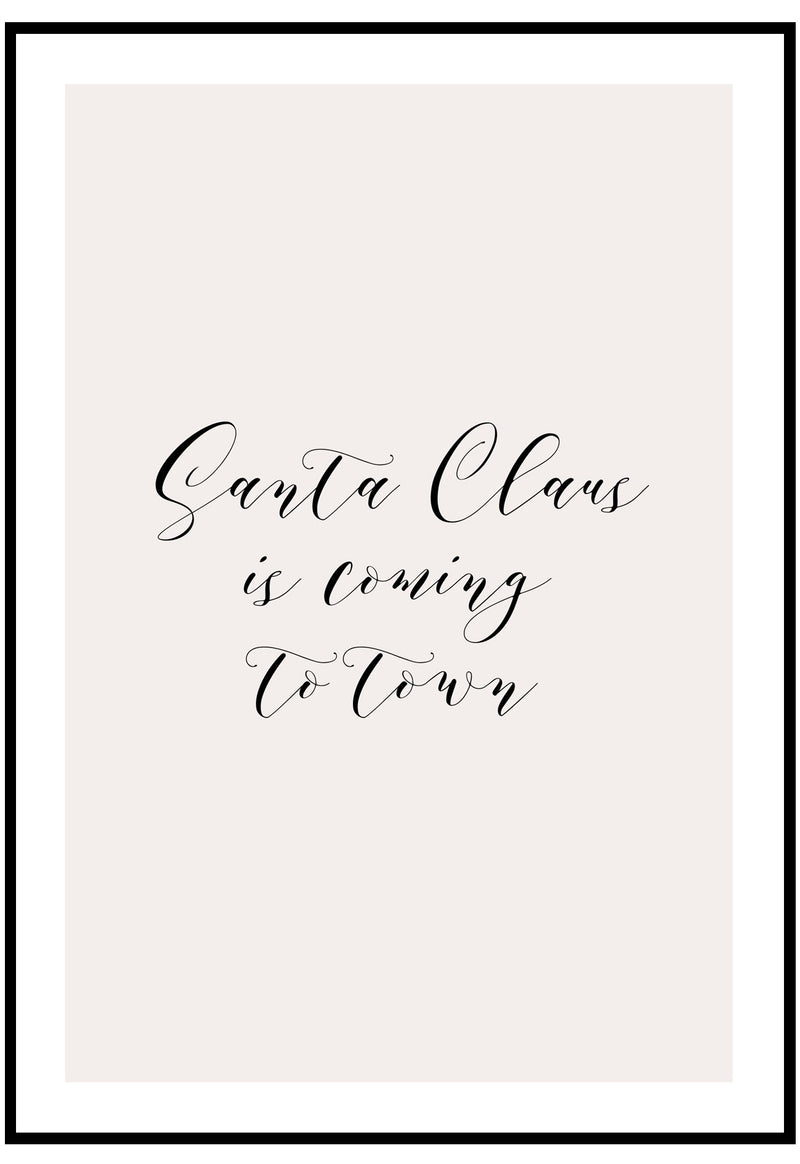 santa claus is coming to town wall art