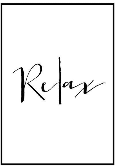 relax wall art in a black frame