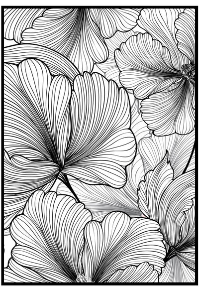 flower lines illustrated poster