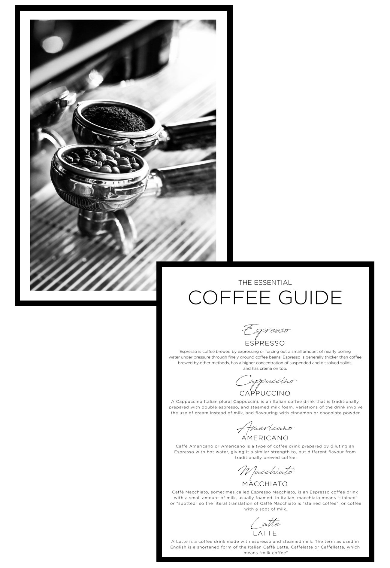 coffee wall art print set