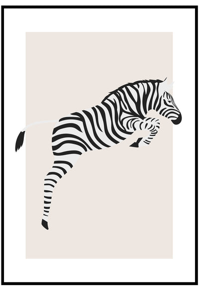 jumping zebra wall art