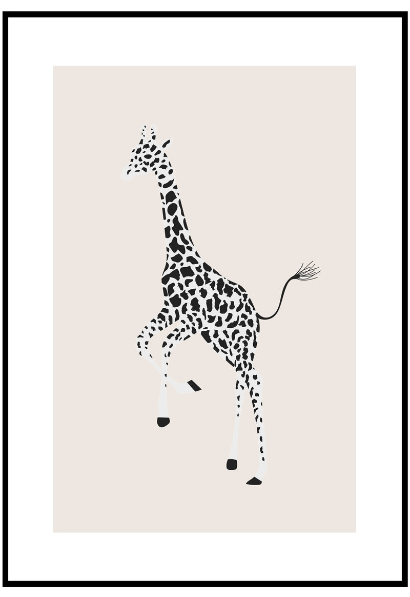 jumping giraffe wall art