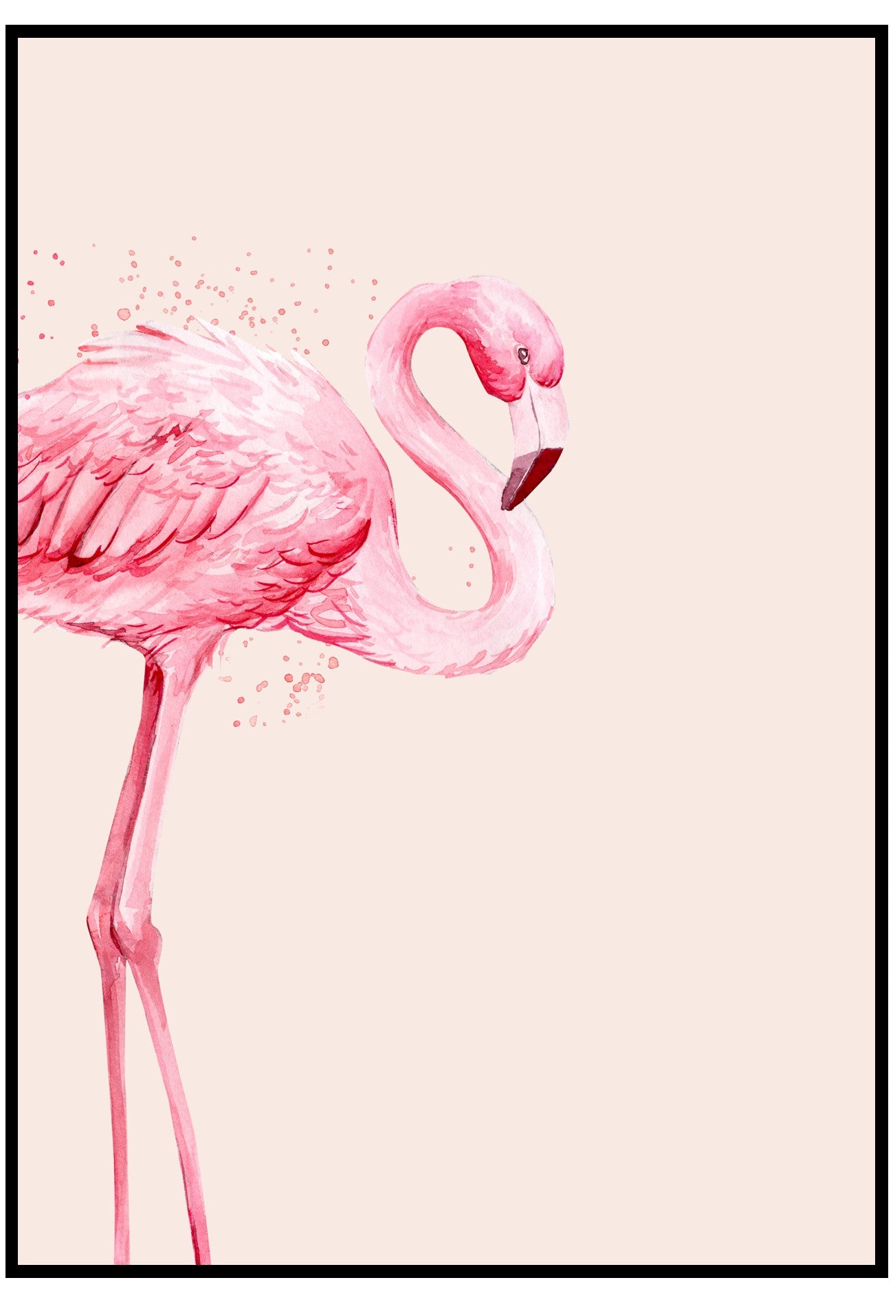 flamingo illustration wall art