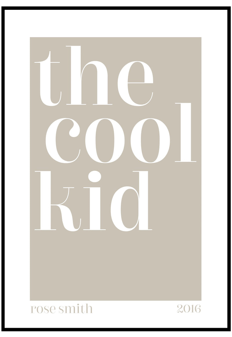 personalised the cool kid wall art