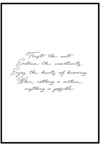 Trust The Wait Wall Art