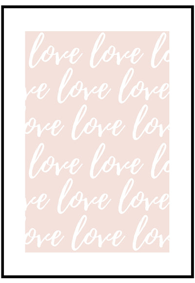 Pink Love Repeat Wall Art