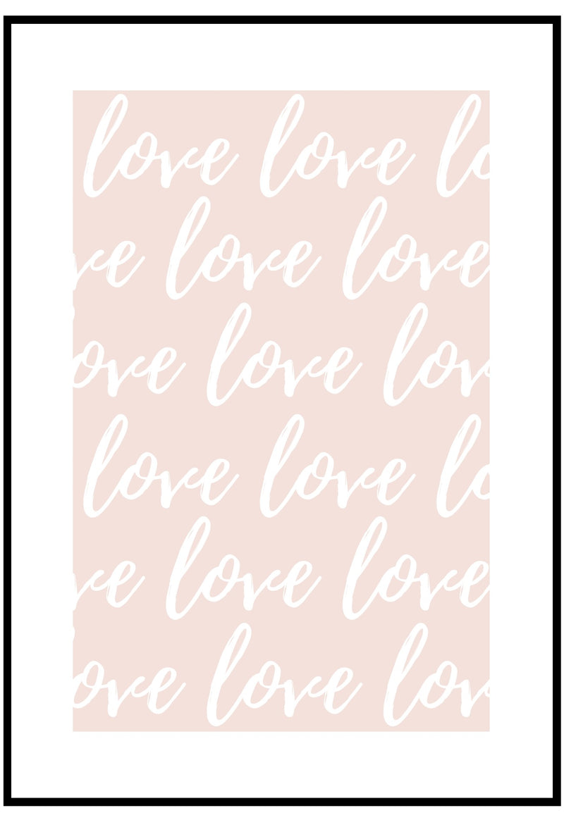 Pink Love Repeat Wall Art