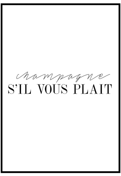 Champagne S'il Vous Plait Wall Art