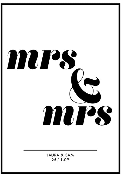 Personalised Mrs & Mrs Wall Art