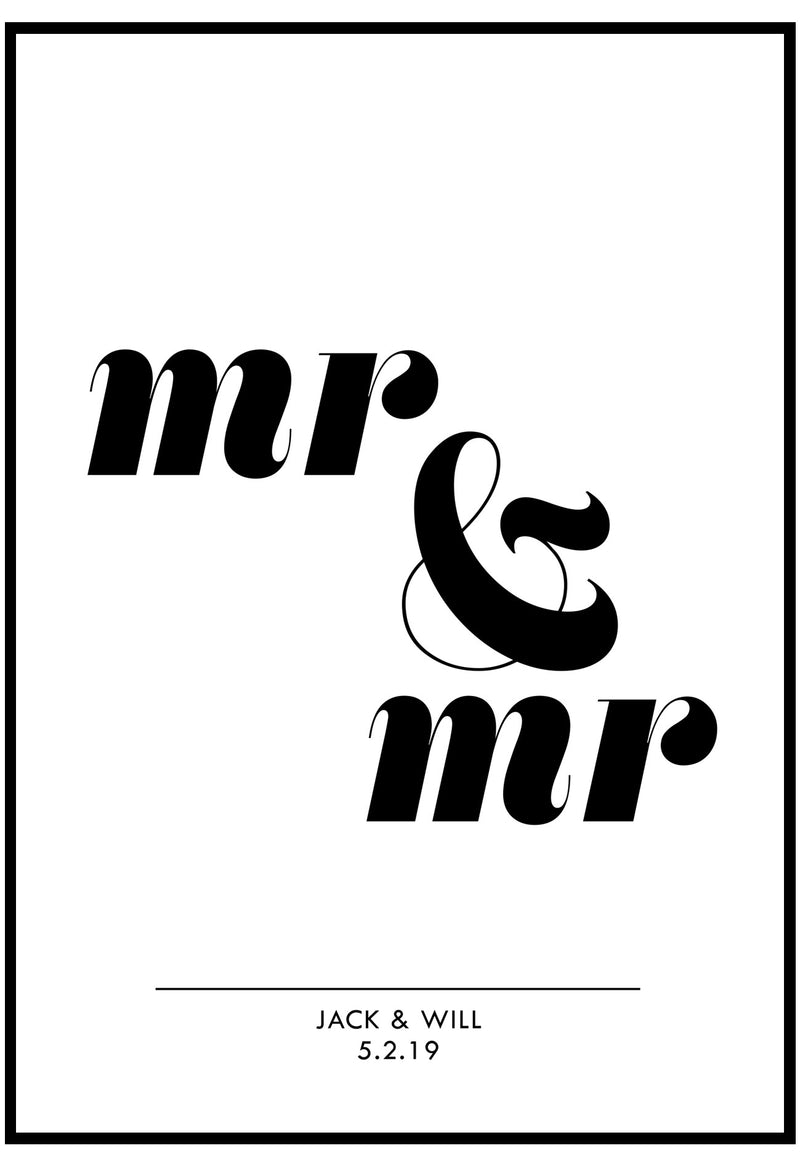 Personalised Mr & Mr Wall Art
