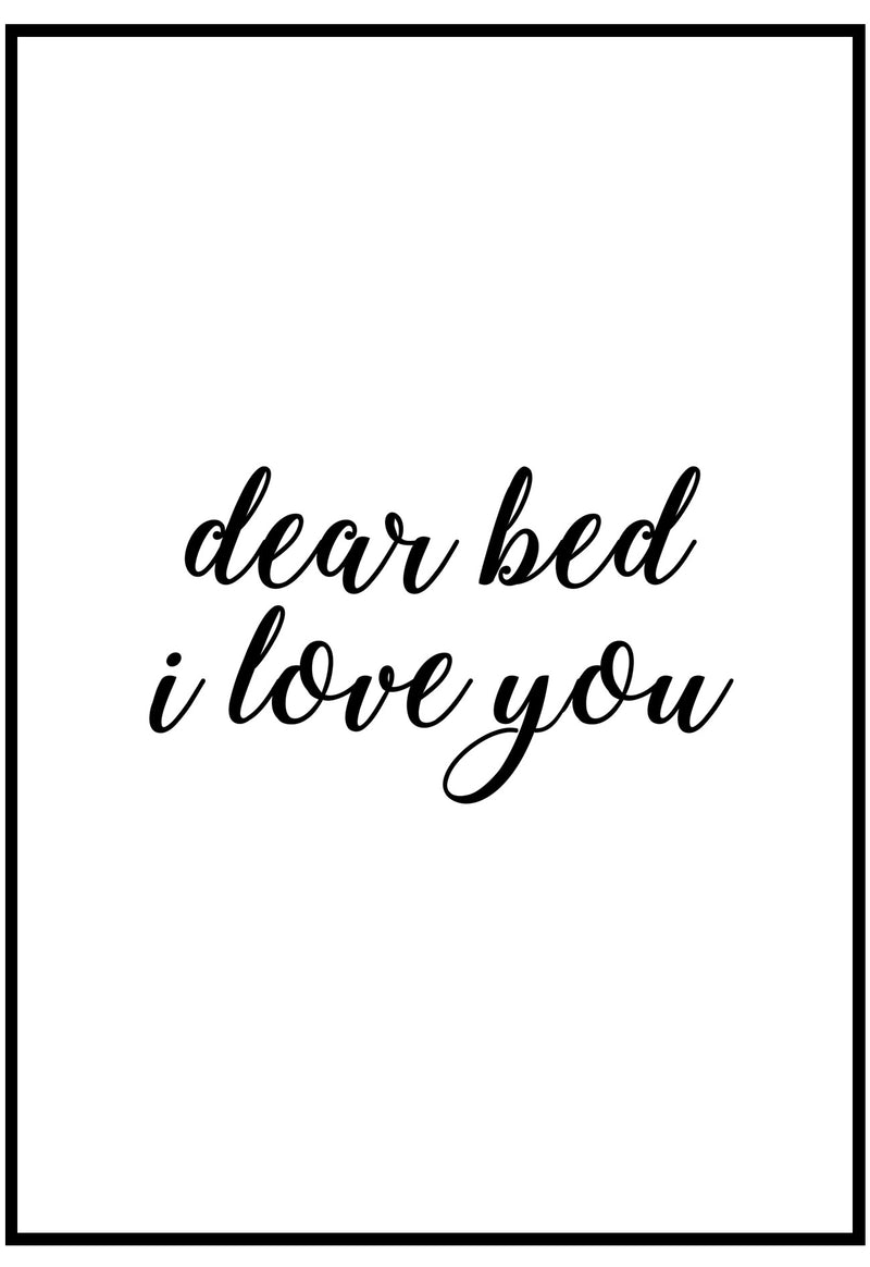 Dear Bed I Love You Wall Art
