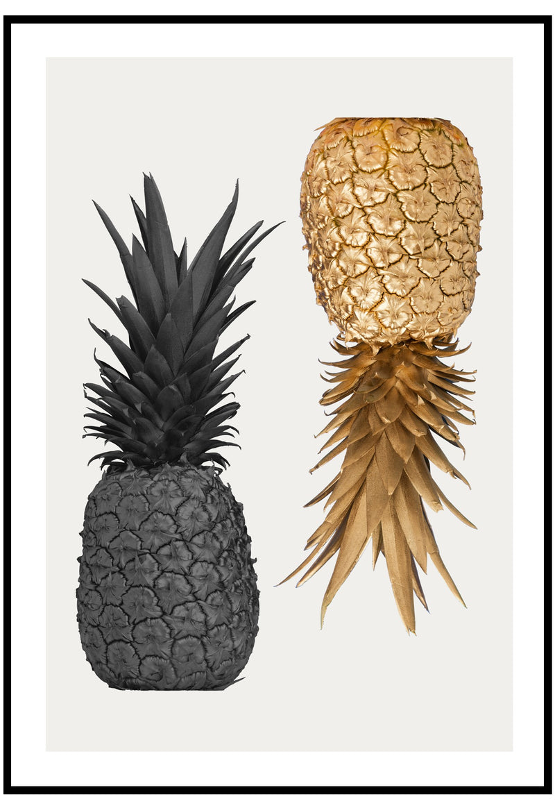 Black And Gold Pineapples Wall Art