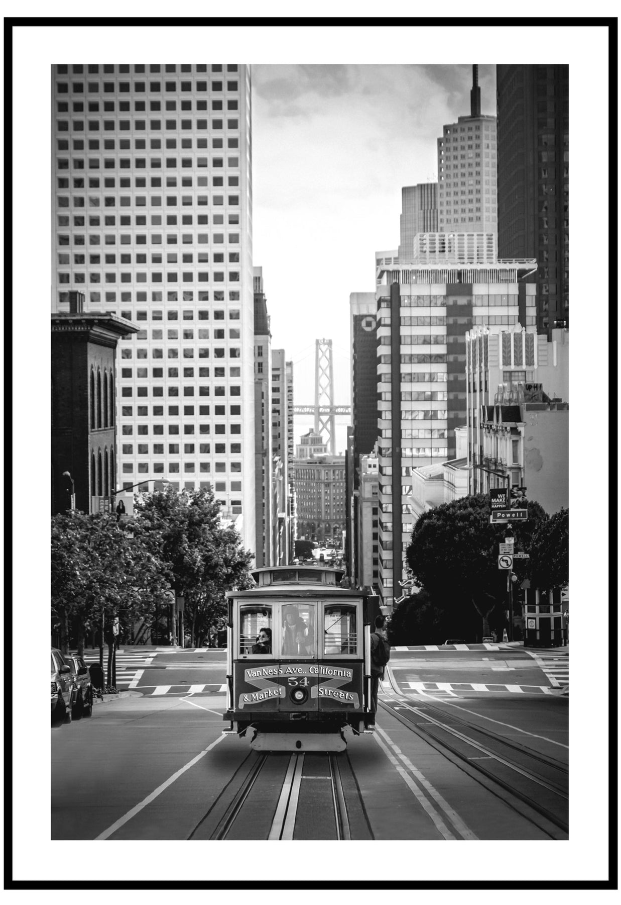 San Francisco Cable Car Poster | Black And White Retro Photography – Slay  My Print