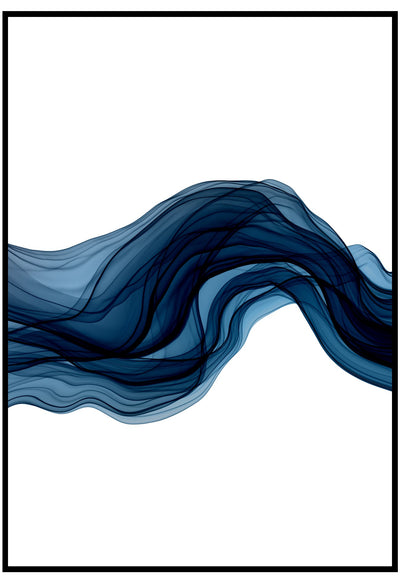 Blue Abstract Wave Wall Art