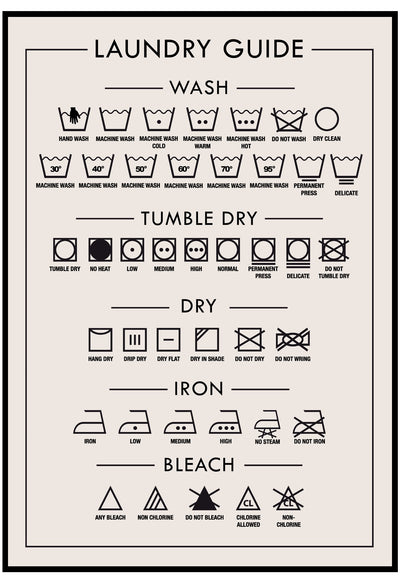 Beige Laundry Guide Wall Art